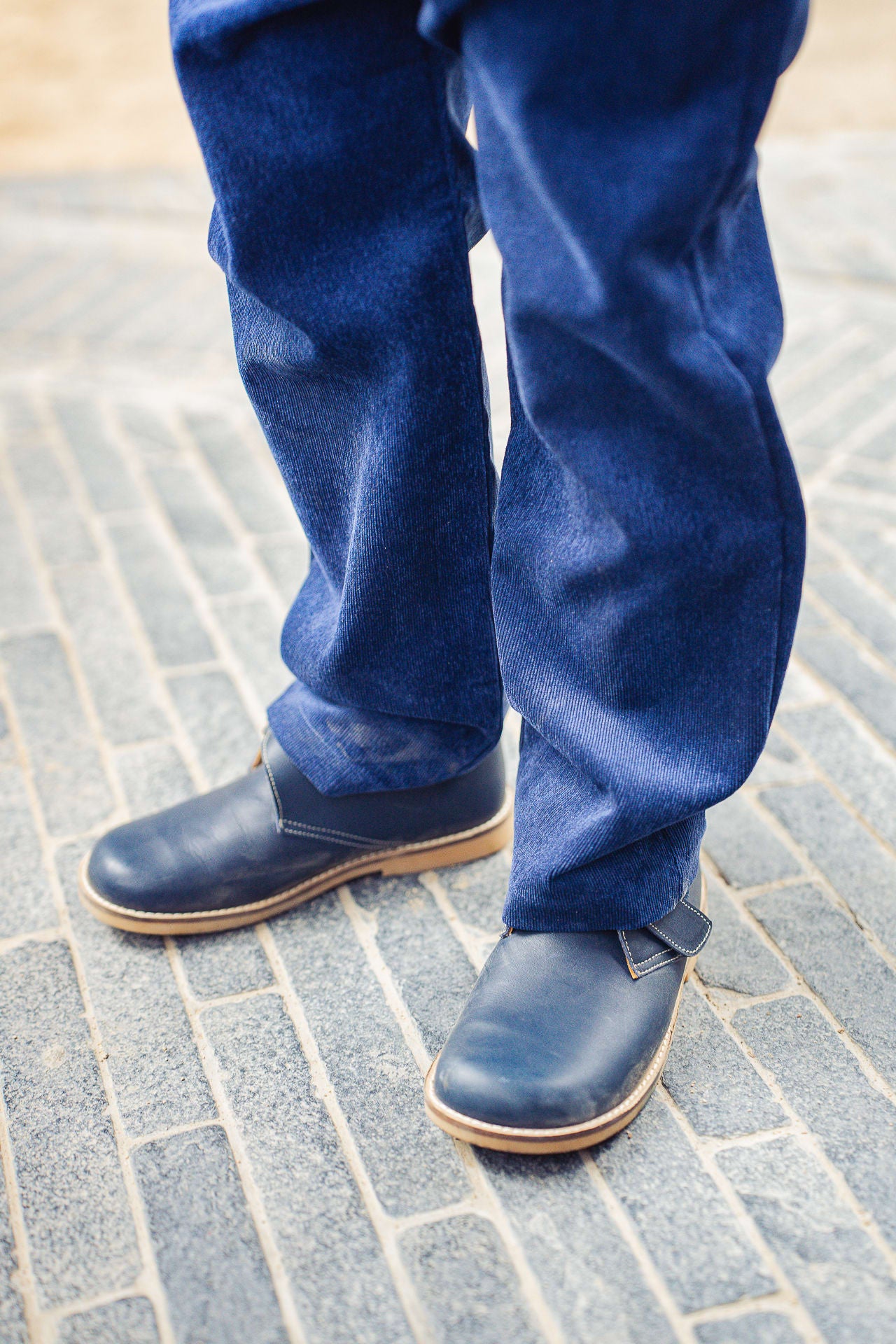 Pantalon cotele marino