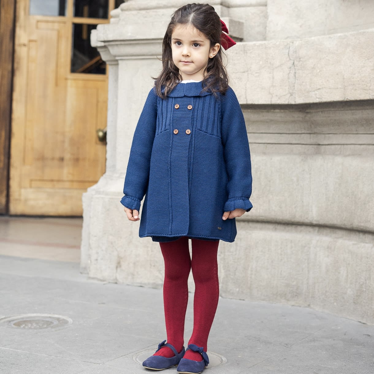 Abrigo niña tej azul