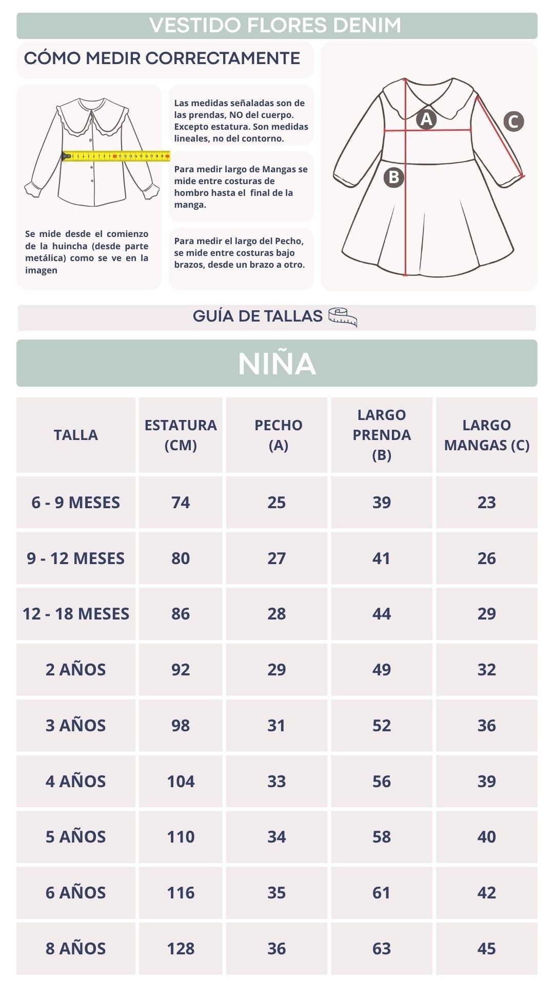 Vestido flores Denim